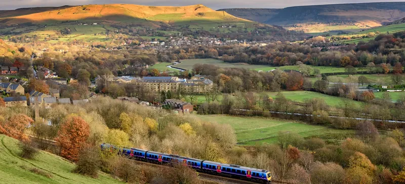 Countryside view across Cheshire and the Peak District